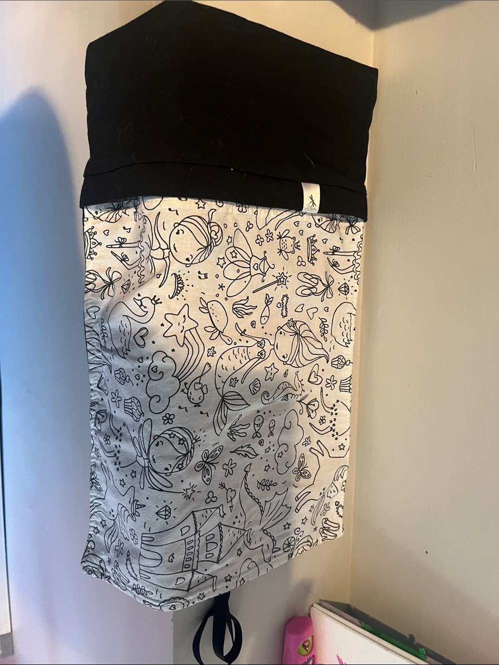 Black and White Mermaid draw reusable placemat washable